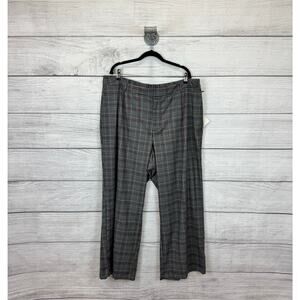 Ava & Viv Gray Plaid Straight Leg Pants